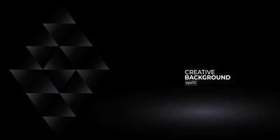 Black premium abstract background with luxury gradient geometric elements. Rich background for exclusive design. vector