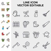 Flower and Gardening set icon symbol template for graphic and web design collection logo vector illustration