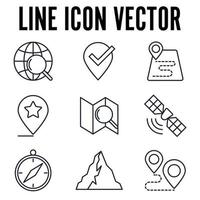 plantilla de símbolo de icono de conjunto de navegación para ilustración de vector de logotipo de colección de diseño gráfico y web