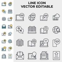 e-learning set icon symbol template for graphic and web design collection logo vector illustration