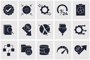 data analysis set icon symbol template for graphic and web design collection logo vector illustration