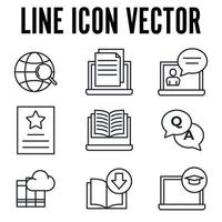 plantilla de símbolo de icono de conjunto de aprendizaje electrónico para ilustración de vector de logotipo de colección de diseño gráfico y web