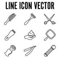 Barber shop set icon symbol template for graphic and web design collection logo vector illustration