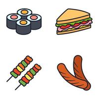 fast food set icon symbol template for graphic and web design collection logo vector illustration