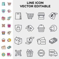 plantilla de símbolo de icono de conjunto de comercio electrónico para ilustración de vector de logotipo de colección de diseño gráfico y web