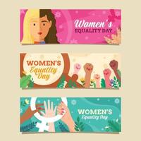 conjunto de banners del día de la igualdad de la mujer