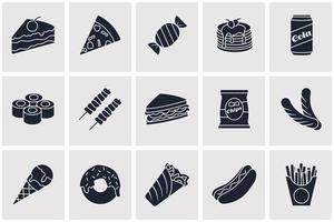 fast food set icon symbol template for graphic and web design collection logo vector illustration
