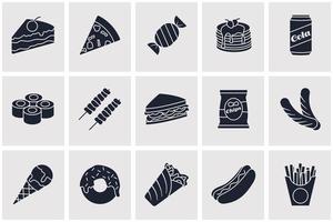 plantilla de símbolo de icono de conjunto de comida rápida para ilustración de vector de logotipo de colección de diseño gráfico y web