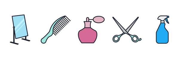 Barber shop set icon symbol template for graphic and web design collection logo vector illustration