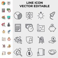 conjunto de elementos de negocios y finanzas plantilla de símbolo de icono para ilustración de vector de logotipo de colección de diseño gráfico y web