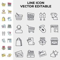 market shopping mall set icon symbol template for graphic and web design collection logo vector illustration