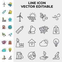 ecología y medio ambiente establecer plantilla de símbolo de icono para la ilustración de vector de logotipo de colección de diseño gráfico y web