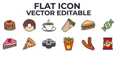 fast food set icon symbol template for graphic and web design collection logo vector illustration