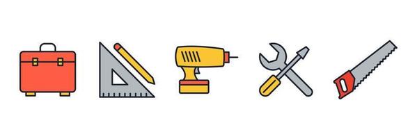 construction and home repair set icon symbol template for graphic and web design collection logo vector illustration