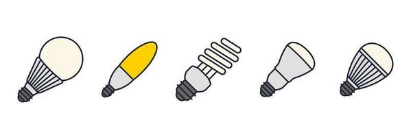 Light Bulb set icon symbol template for graphic and web design collection logo vector illustration