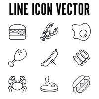 carne, aves, pescado y huevos establecer plantilla de símbolo de icono para la ilustración de vector de logotipo de colección de diseño gráfico y web