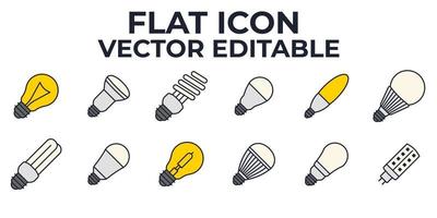 Light Bulb set icon symbol template for graphic and web design collection logo vector illustration