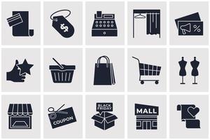 market shopping mall set icon symbol template for graphic and web design collection logo vector illustration