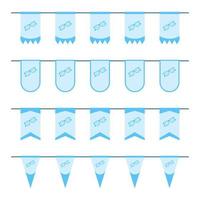 Set of colored Flags with Glasses vector