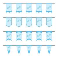 Set of colored Flags with Glasses vector