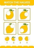 Match halves of Lemon. Worksheet for kids vector