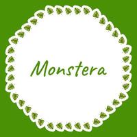 borde con monstera para pancarta, afiche y tarjeta de felicitación vector