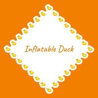 Border with Inflatable Duck for banner, poster, and greeting card vector