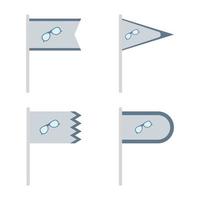 Set of colored Flags with Glasses vector