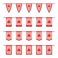 Set of colored Flags with Watermelon vector