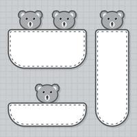 conjunto de linda pancarta con koala vector