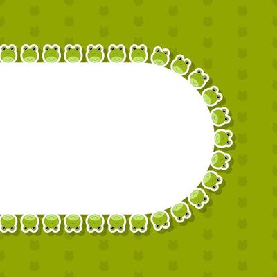 Frog with frame for banner, poster, and greeting card