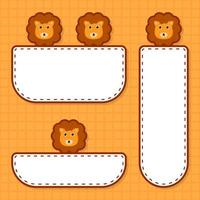 Set of cute banner with Lion vector