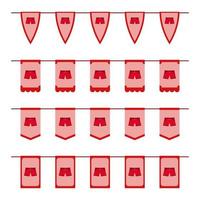 Set of colored Flags with Shorts vector