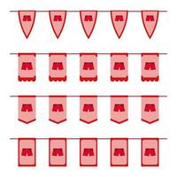 Set of colored Flags with Shorts vector