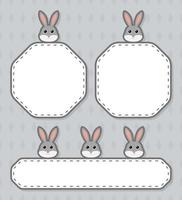 Set of cute banner with Rabbit vector