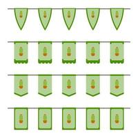 Set of colored Flags with Cactus vector