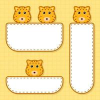 Set of cute banner with Leopard vector