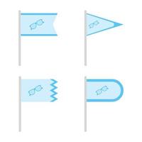 Set of colored Flags with Glasses vector