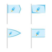 Set of colored Flags with Ice Cream vector