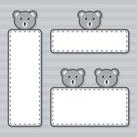 conjunto de linda pancarta con koala vector