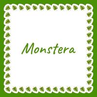 Border with Monstera for banner, poster, and greeting card vector