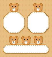 Set of cute banner with Bear vector