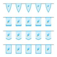Set of colored Flags with Ice Cream vector