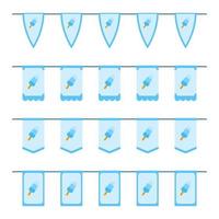 Set of colored Flags with Ice Cream vector