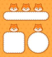 Set of cute banner with Fox vector