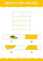 Match halves of Lemon. Worksheet for kids vector