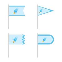 Set of colored Flags with Ice Cream vector