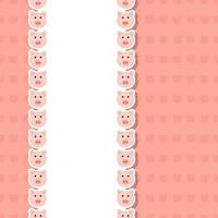 Pig with frame for banner, poster, and greeting card vector