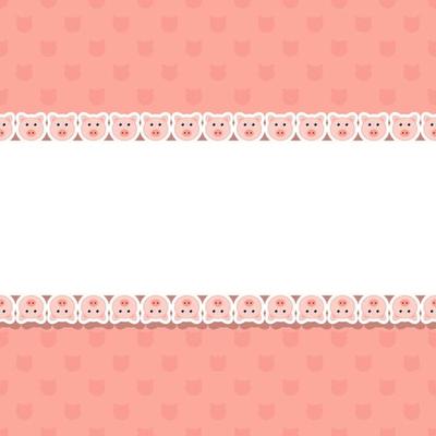 Pig with frame for banner, poster, and greeting card