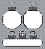 Set of cute banner with Rhinoceros vector